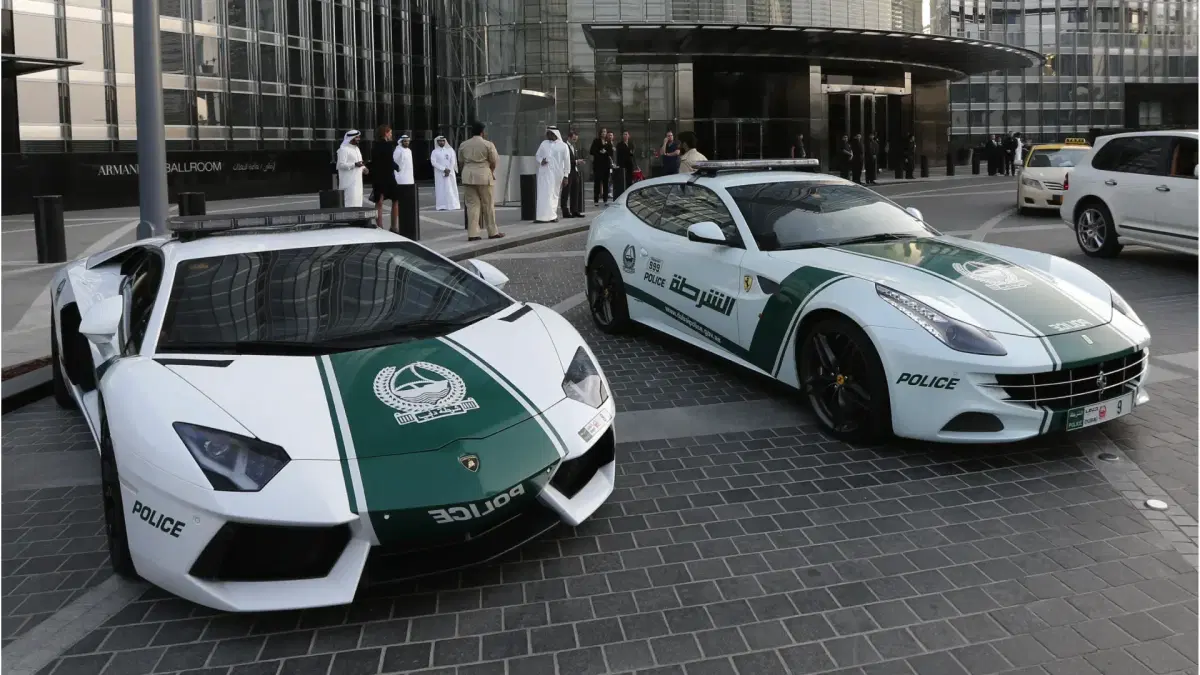 police cars in Dubai