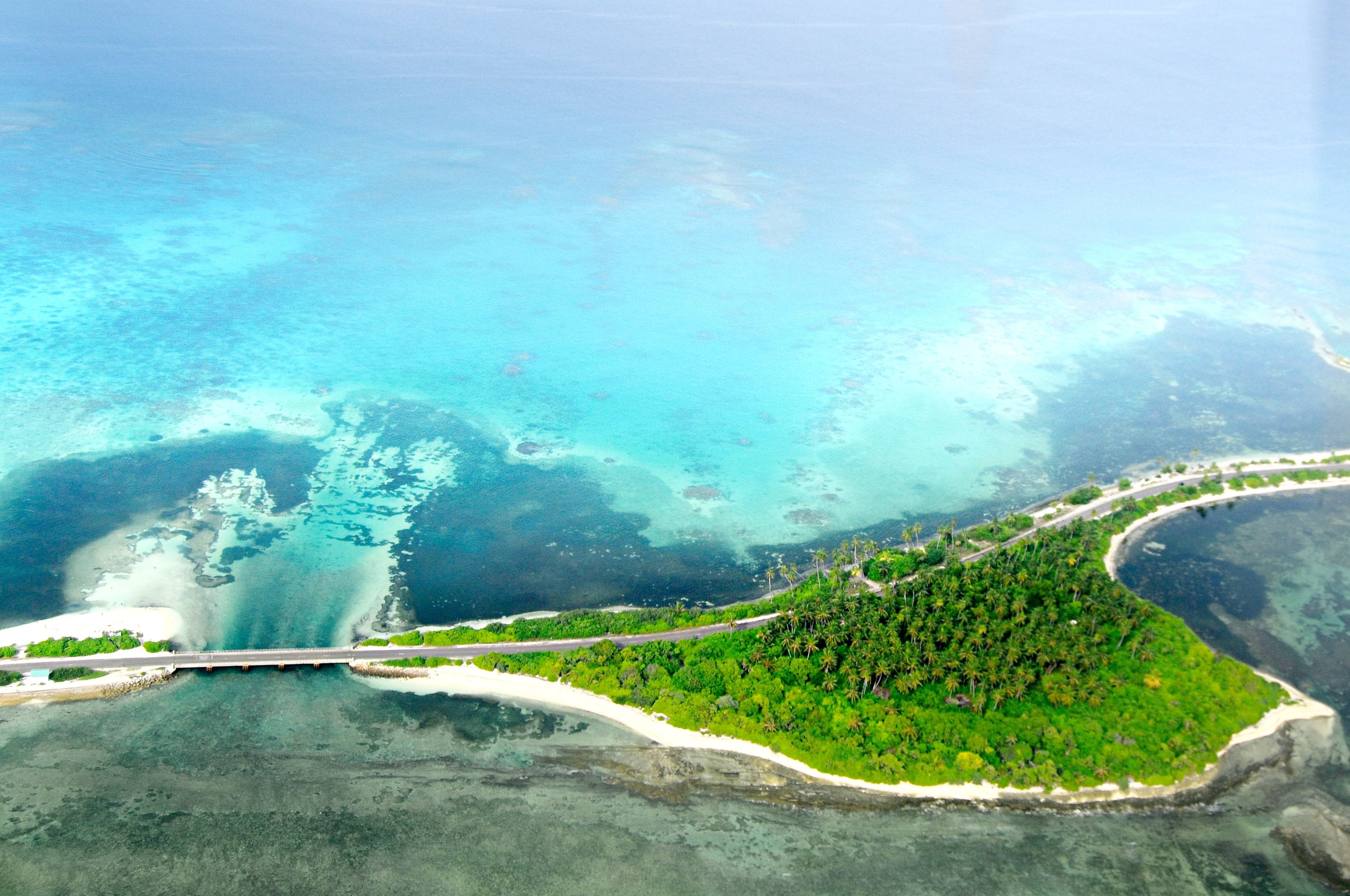 Seenu atoll aerial view