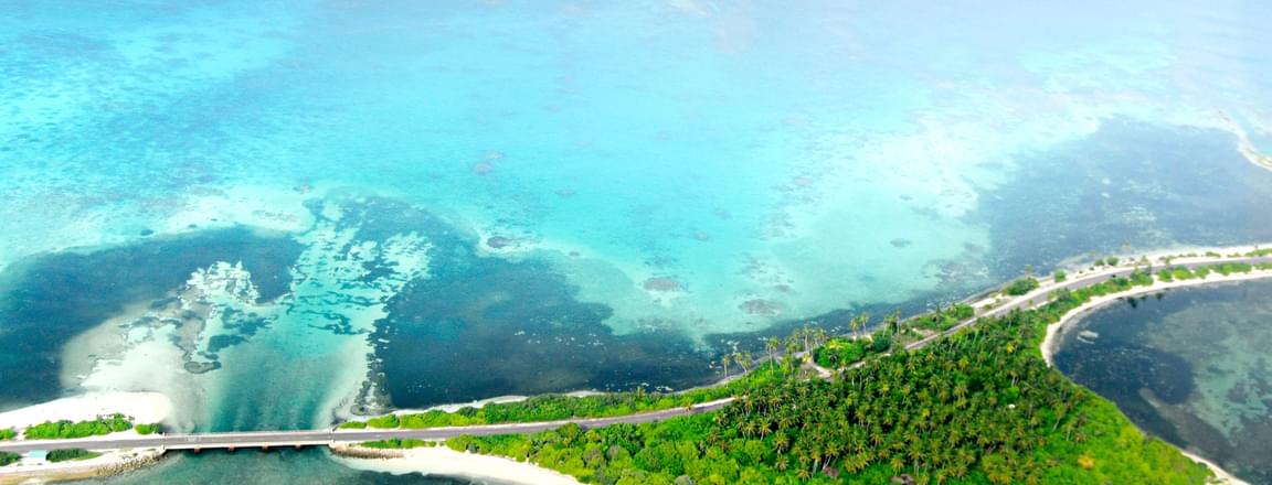 Seenu atoll aerial view