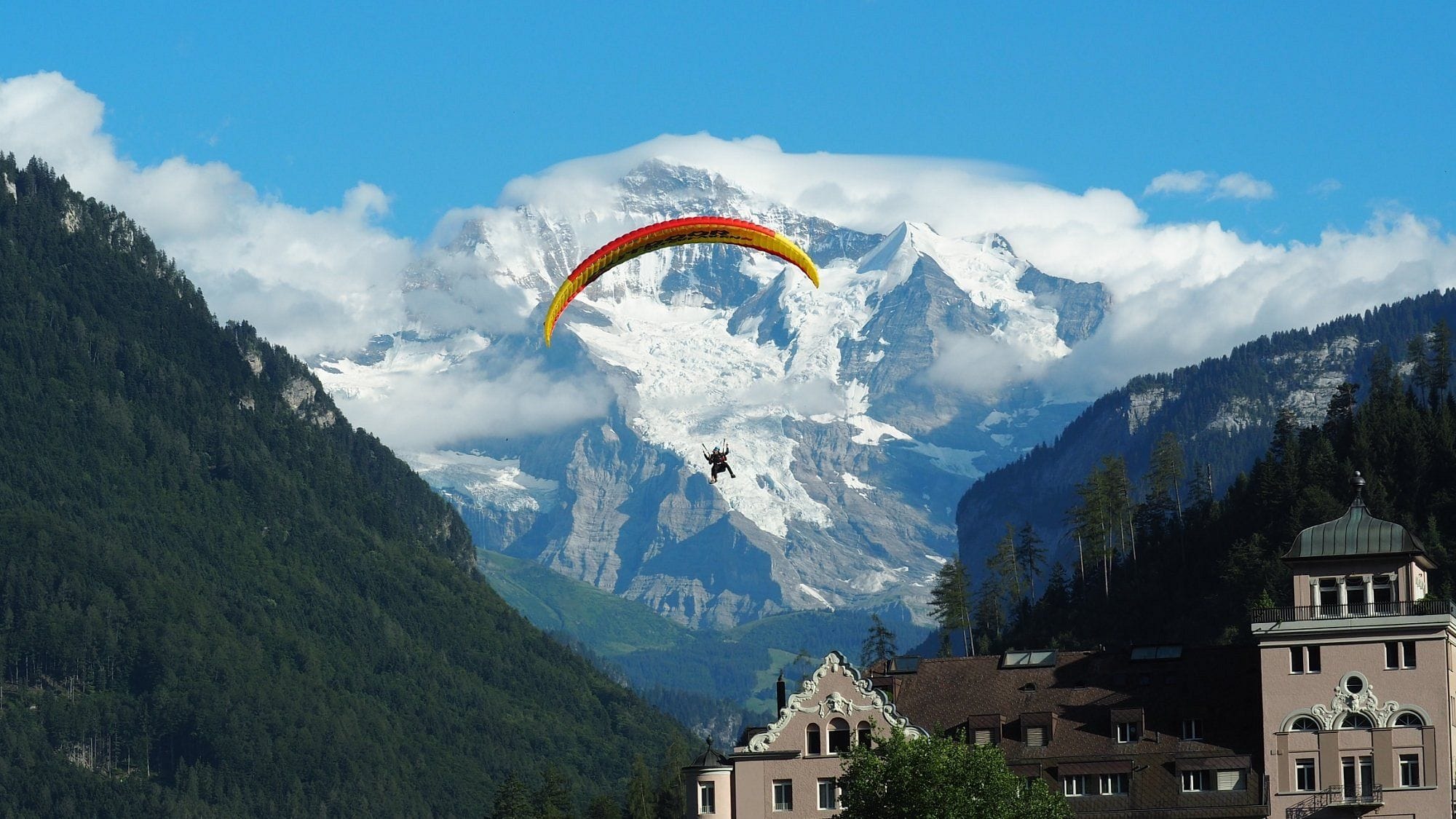 View of Paragliding in Interlaken