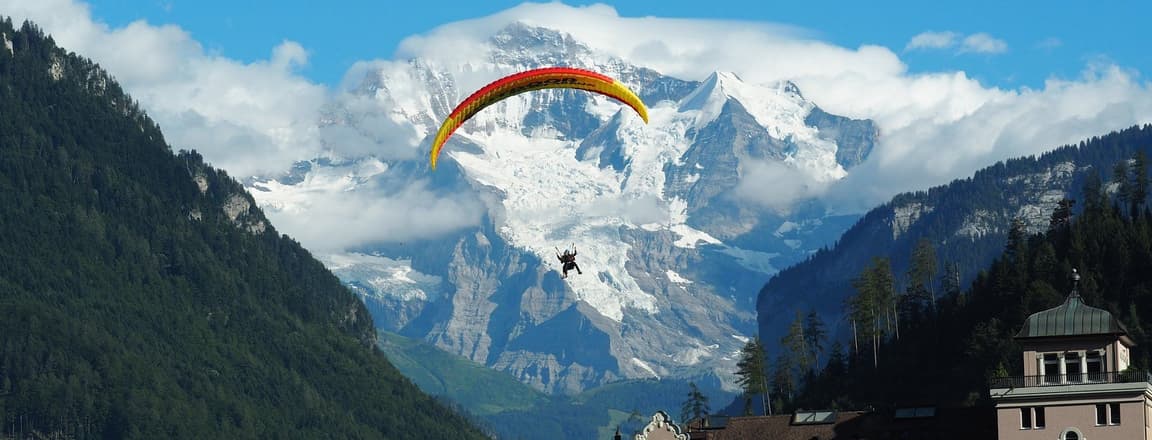 View of Paragliding in Interlaken