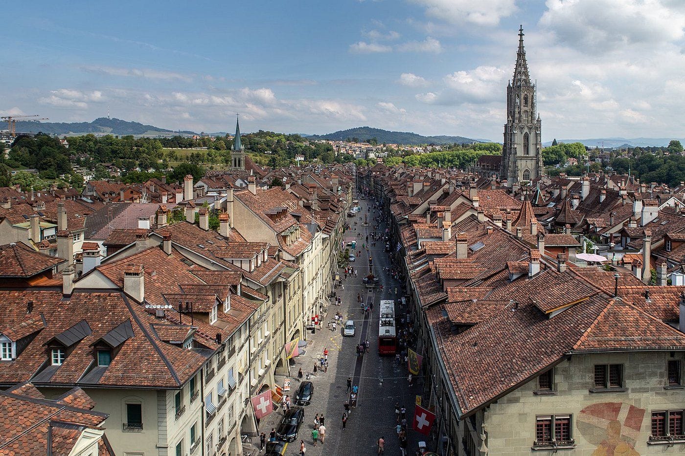 Ariel View of Old Town of Bern,Switzerland